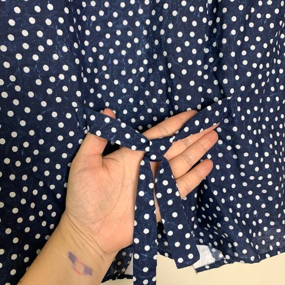 VTG Cabrias southwest pattern polka dot faux vest short sleeve blouse Size LARGE - Picture 7 of 7